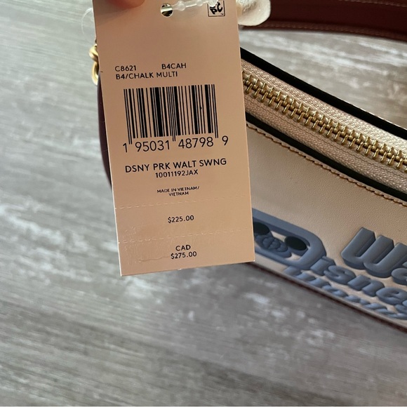 NWT Disney X Coach Walt Disney World 50th Anniversary Swing Purse Handbag Chalk - Picture 12 of 12